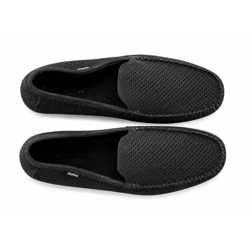 NexPero Men’s Black Perforated Driving Loafers Slip On Comfort Casual Shoes SZ 9